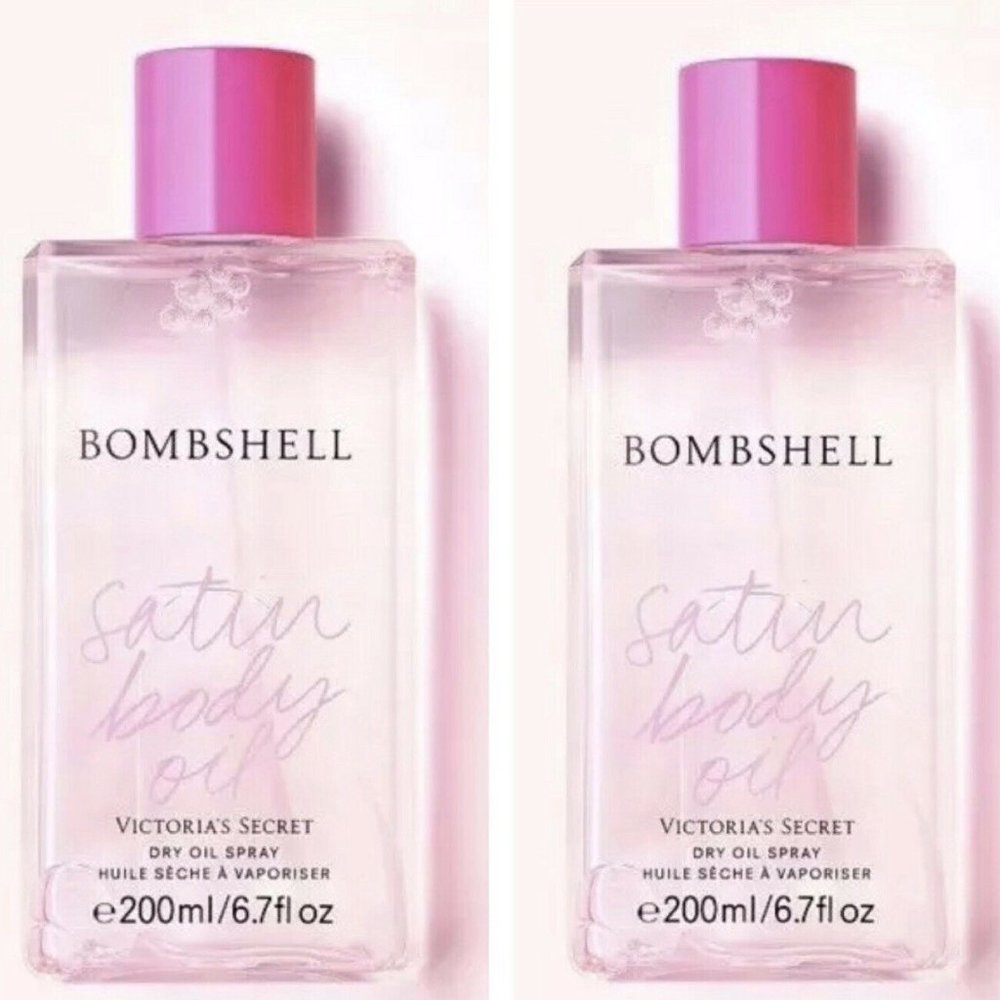 2 New Victoria Secret Bombshell Satin body dry oil